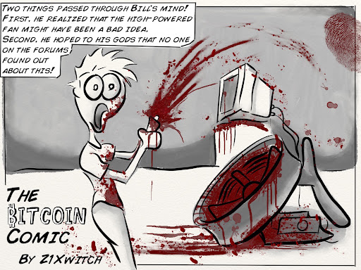 No. 025, “Highpowered fans”: Bitcoin Comic by Z1Xwitch